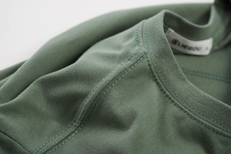 KLIEGOU Mens 100% Cotton Hipster Hip Hop Longline Crewneck T-Shirt (Medium, Dark Green) - Image 4